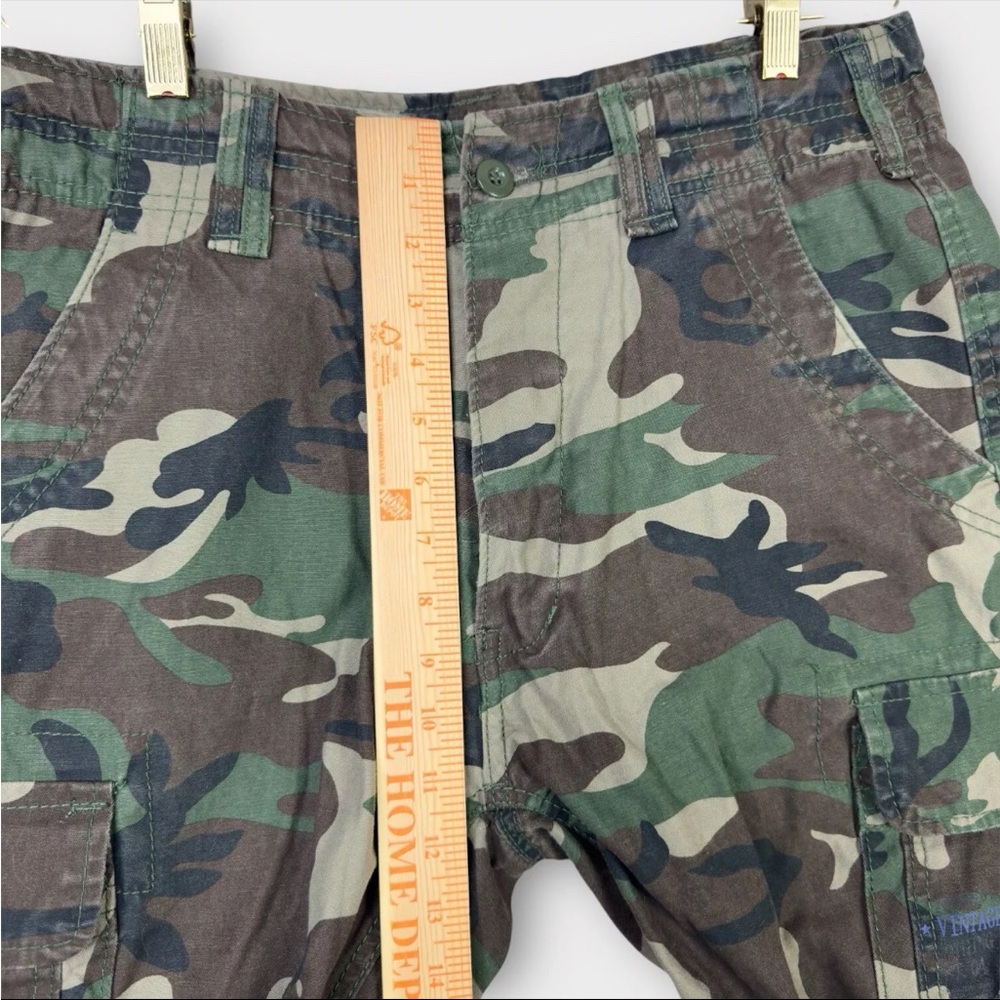 Brandit Individual Wear Camo Cargo Pants Mens M 32x30 Green Woodland drawstring - Picture 15 of 16